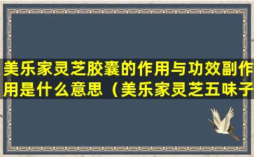 美乐家灵芝胶囊的作用与功效副作用是什么意思（美乐家灵芝五味子胶囊的作用与功效）