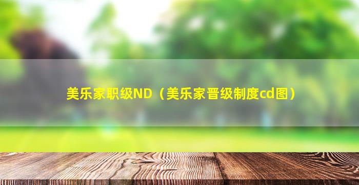 美乐家职级ND（美乐家晋级制度cd图）