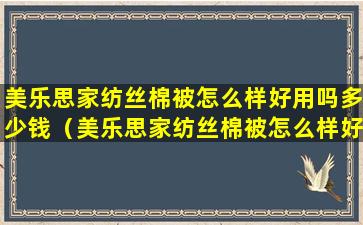 美乐思家纺丝棉被怎么样好用吗多少钱（美乐思家纺丝棉被怎么样好用吗多少钱一床）