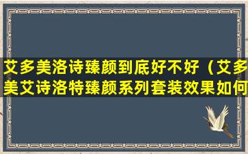 艾多美洛诗臻颜到底好不好（艾多美艾诗洛特臻颜系列套装效果如何）