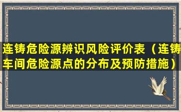 连铸危险源辨识风险评价表（连铸车间危险源点的分布及预防措施）