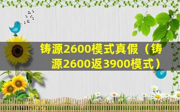 铸源2600模式真假（铸源2600返3900模式）