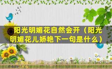 阳光明媚花自然会开（阳光明媚花儿娇艳下一句是什么）